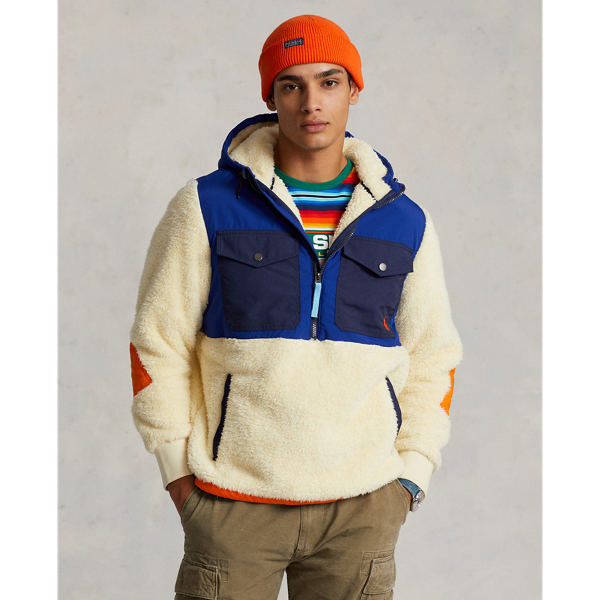 Ralph Lauren Hybrid Hoodie In Cream Multi