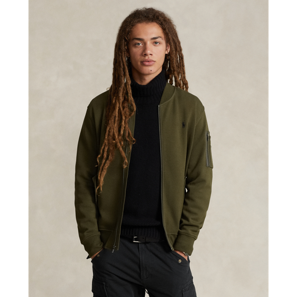 Ralph Lauren Double-knit Bomber Jacket In Company Olive/c9760