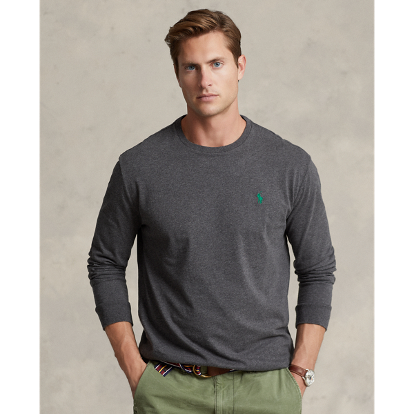 Ralph Lauren Classic Fit Jersey Long-sleeve T-shirt In Barclay Heather