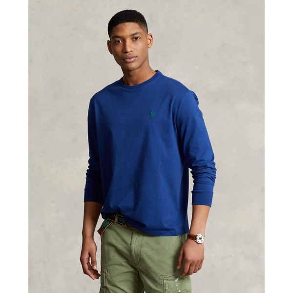 Ralph Lauren Classic Fit Jersey Long-sleeve T-shirt In Harrison Blue