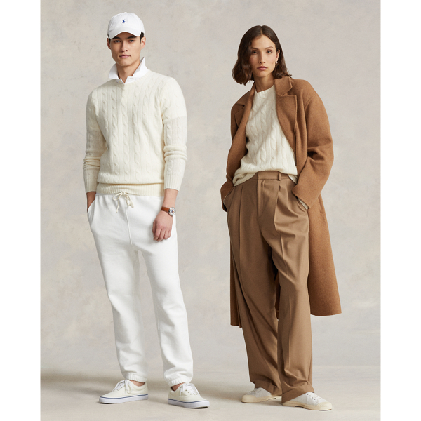 Ralph Lauren The Iconic Cable-knit Cashmere Sweater In Parchment Cream