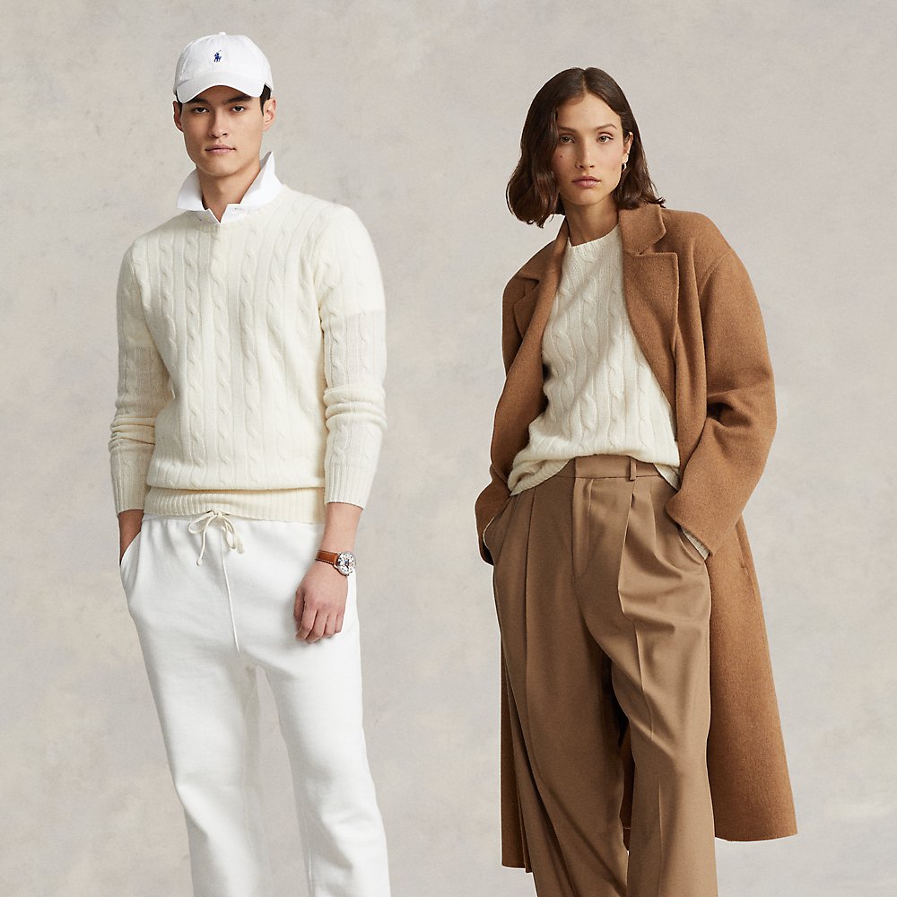 Ralph Lauren The Iconic Cable-knit Cashmere Sweater In Parchment Cream
