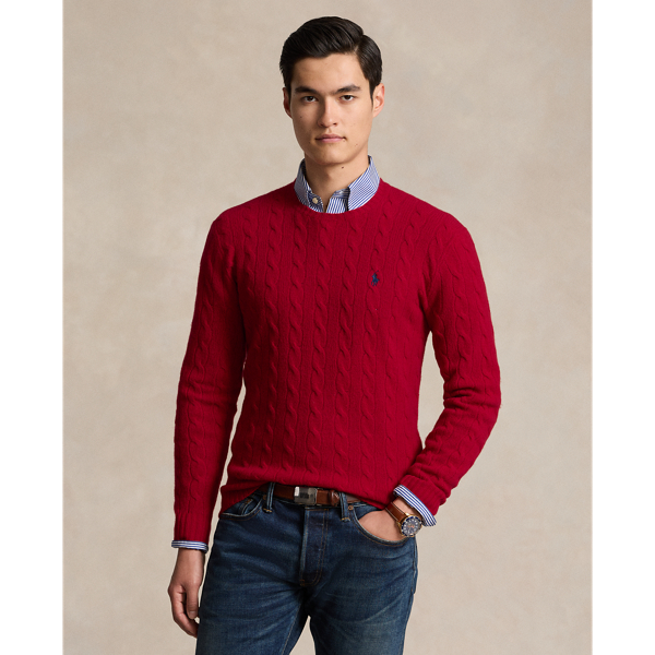 Ralph Lauren Cable-knit Wool-cashmere Sweater In Park Avenue Red