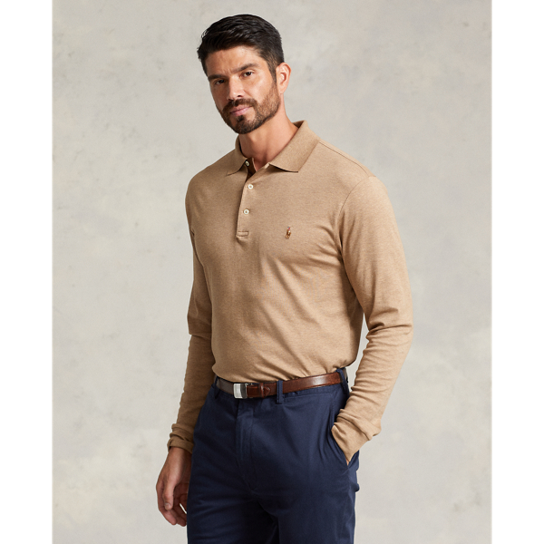 Polo Ralph Lauren Classic Fit Soft Cotton Long-sleeve Polo Shirt In Italian Heather