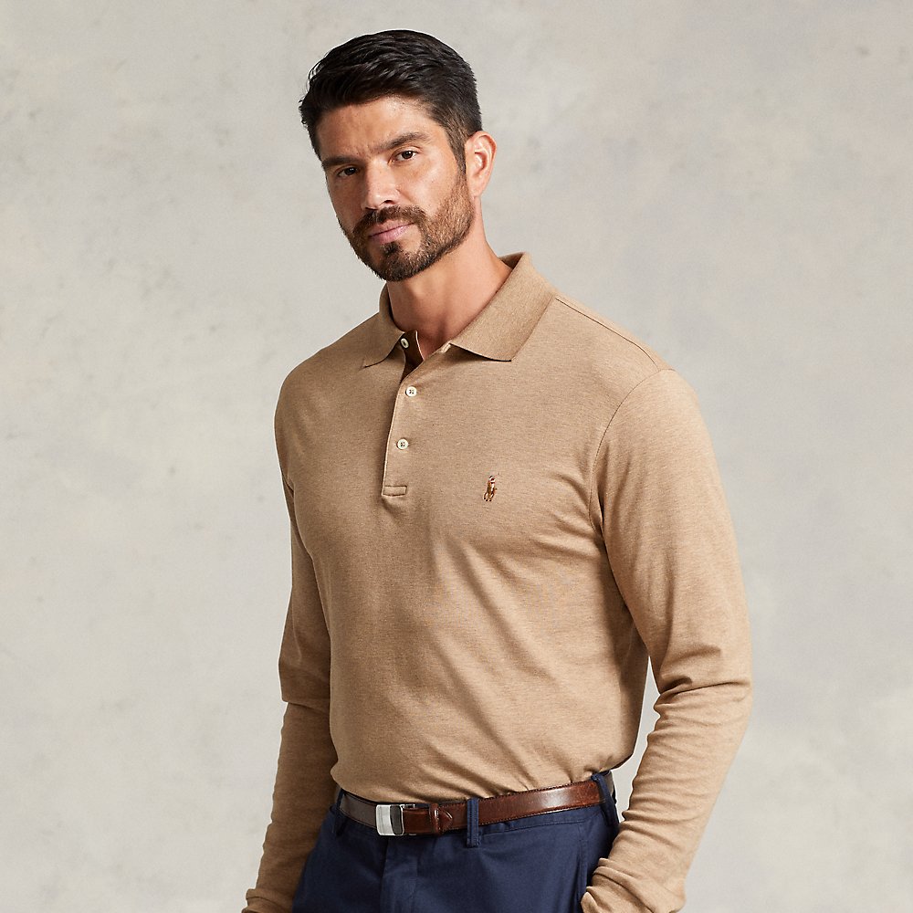 Polo Ralph Lauren Classic Fit Soft Cotton Long-sleeve Polo Shirt In Italian Heather