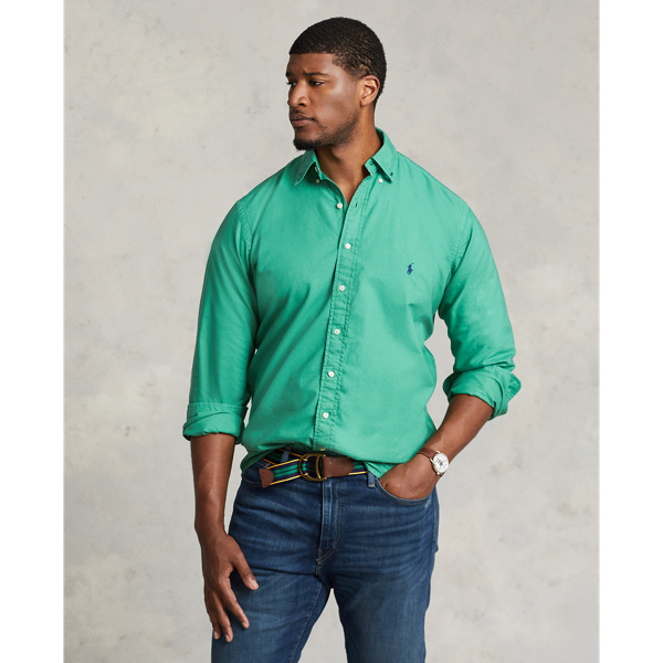 Polo Ralph Lauren Garment-dyed Oxford Shirt In Raft Green
