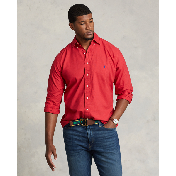 Polo Ralph Lauren Cotton Oxford Garment Dyed Classic Fit Button Down Shirt In Sunrise Red