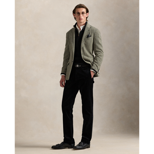 Ralph Lauren Straight Fit Stretch Corduroy Pant In Black