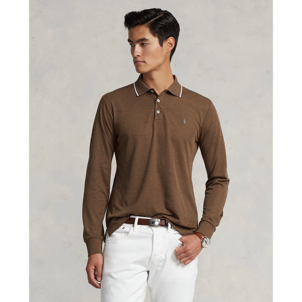 Polo Ralph Lauren Custom Slim Fit Birdseye Polo Shirt In Cedar Heather