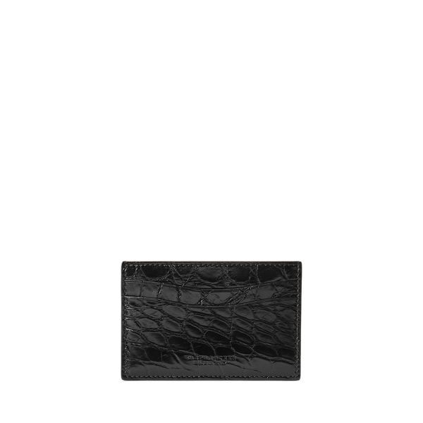 Ralph Lauren Alligator Card Case In Black