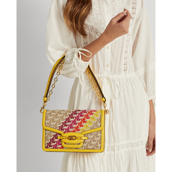 Lauren Ralph Lauren Monogram Jacquard Medium Sydnee Bag In Multi yellow Lily ModeSens