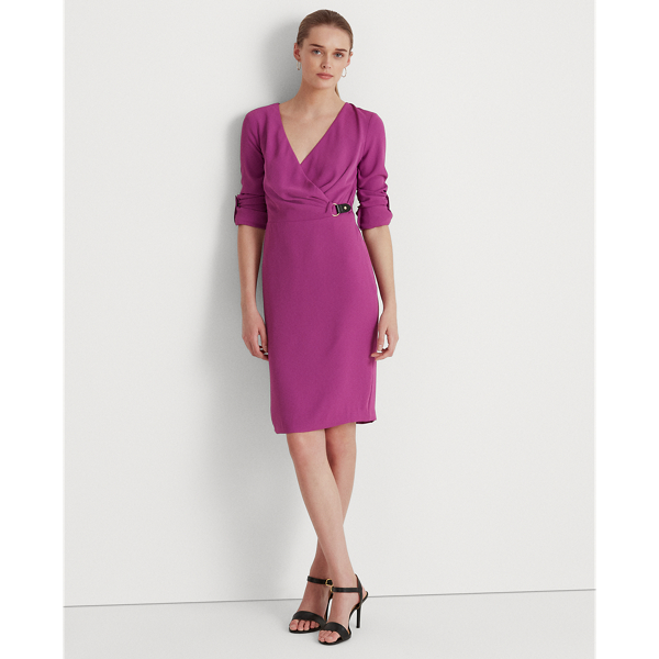 Lauren Ralph Lauren Georgette Surplice Dress In Violet Quartz | ModeSens