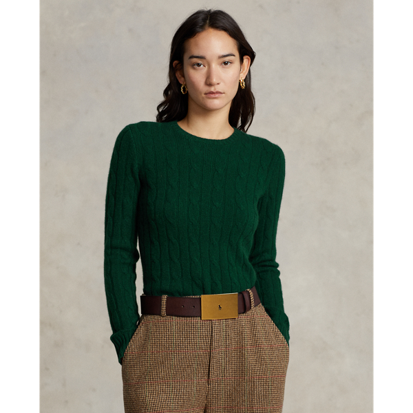 Ralph Lauren Cable-knit Cashmere Sweater In College Green