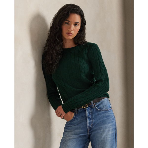 Ralph Lauren Cable-knit Cashmere Sweater In College Green