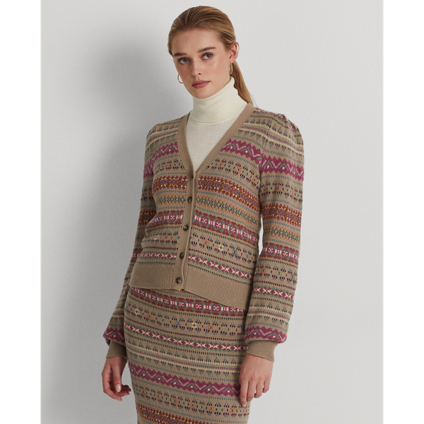 Lauren Ralph Lauren Fair Isle Cotton-blend Cardigan In Multi | ModeSens