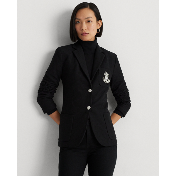 Lauren Petite Bullion Jacquard Blazer In Polo Black