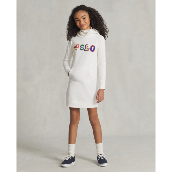 Polo Ralph Lauren Kids' Logo Fleece Hoodie Dress In Deckwash White |  ModeSens