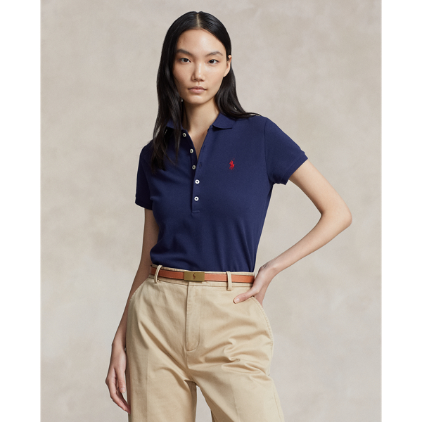 Shop Polo Ralph Lauren Slim Fit Stretch Polo Shirt In Newport Navy