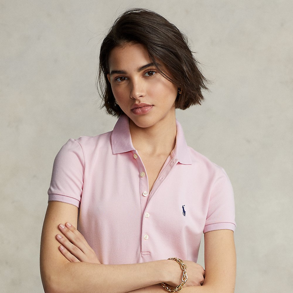 Ralph Lauren Slim Fit Stretch Polo Shirt In Pink Magenta