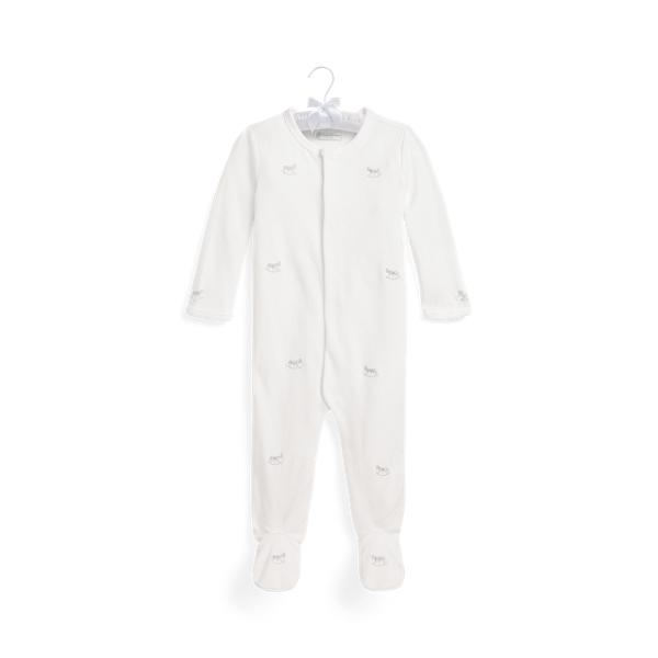 Shop Ralph Lauren Organic Cotton Footed Coverall In White