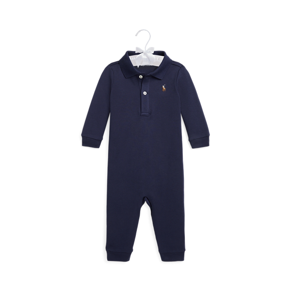 Polo Ralph Lauren Organic Cotton Polo Coverall In Refined Navy