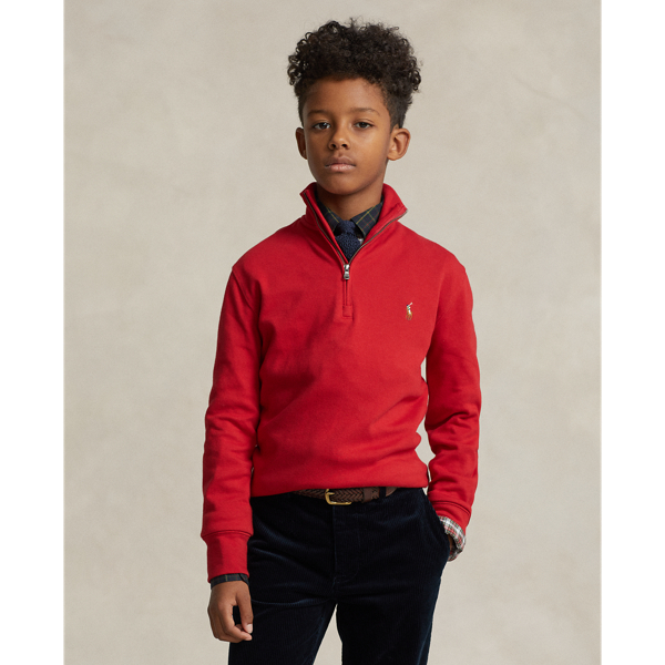 Polo Ralph Lauren Kids' Cotton Interlock Quarter-zip Pullover In - Main Image