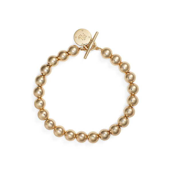 Shop Laurèn Gold-tone Beaded Toggle Bracelet