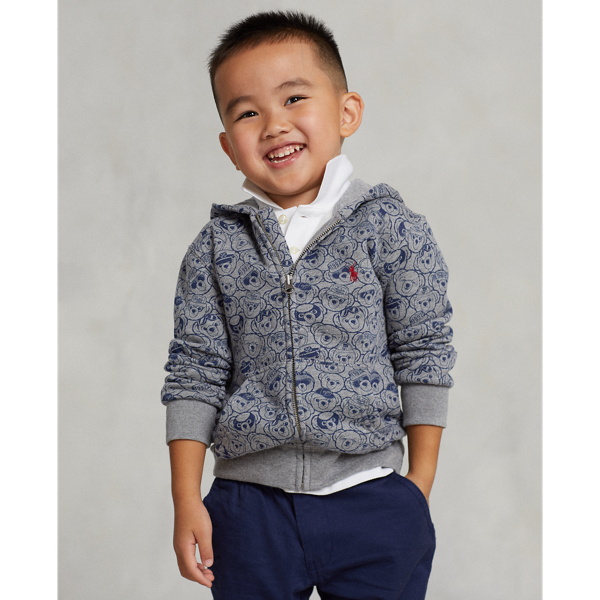 Polo Ralph Lauren Kids' Polo Bear Fleece Full-zip Hoodie In Boulder Grey  Heather | ModeSens