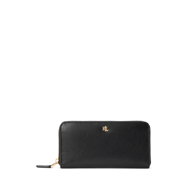 Laurèn Leather Continental Wallet In Black