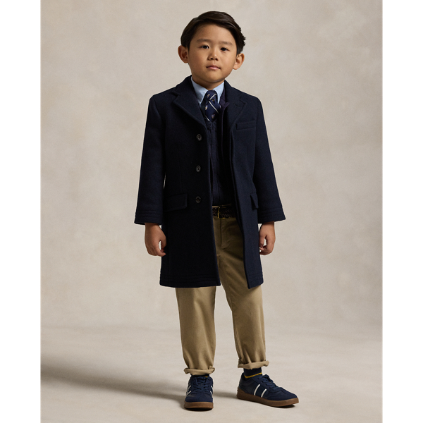 Ralph Lauren Kids' Wool-blend Topcoat In Navy