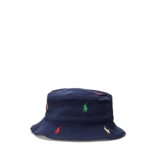 Shop Ralph Lauren Polo Pony Cotton Interlock Hat In Blue