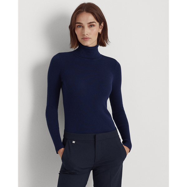 Lauren Ralph Lauren Women's Cable-Knit Turtleneck Sweater - Sapphire Star - Size XS