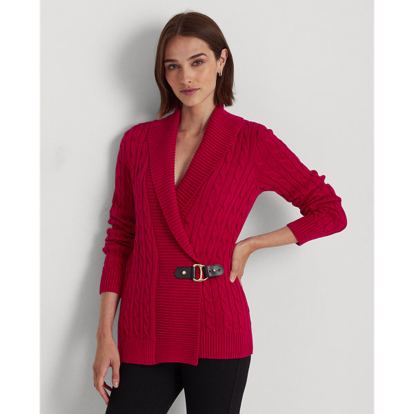 Ralph Lauren Buckled Cotton Sweater In Classic Red