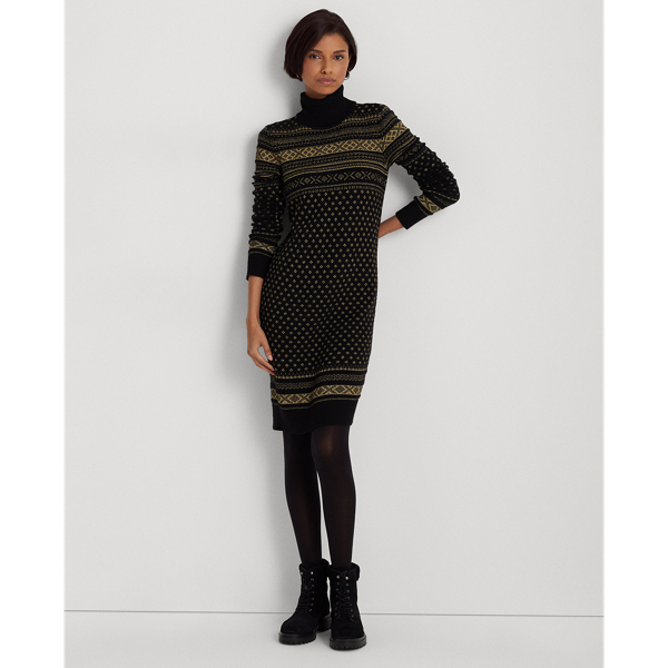 black and gold sweater dress Jealous Tomato Anthi Black Floral Bodycon Sweater Dress - V-Neck, Sleeveless, Gold & Black Silk Scarf Print main image 1