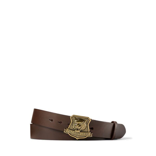 Polo Ralph Lauren Tiger-buckle Leather Belt In Brown