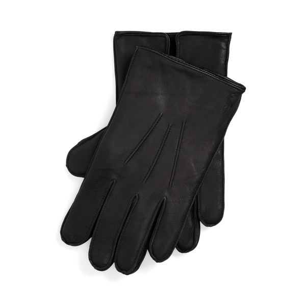 Polo Ralph Lauren Insulated Sheepskin Touch Screen Gloves In Black