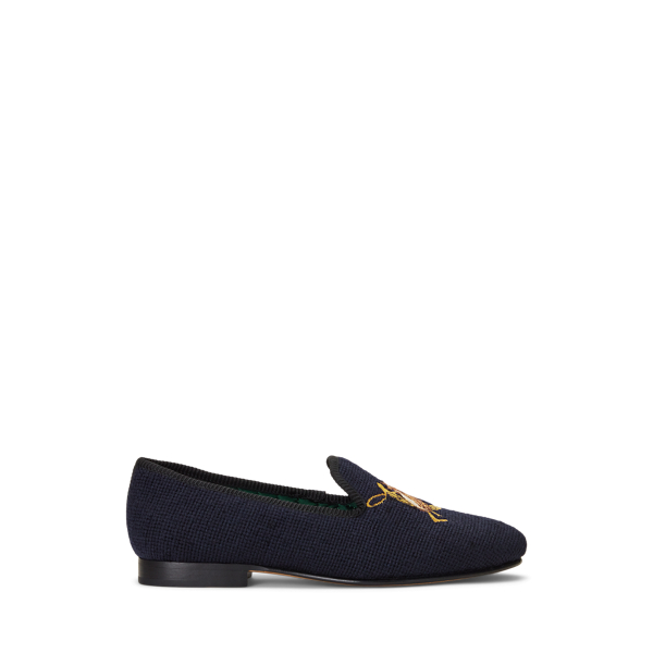 Polo Ralph Lauren Paxton Equestrian Needlepoint Slipper In Equestrian Crest