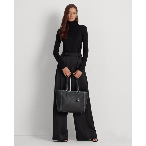 Lauren Ralph Lauren Clare Crosshatch Leather Tote Bag - Farfetch