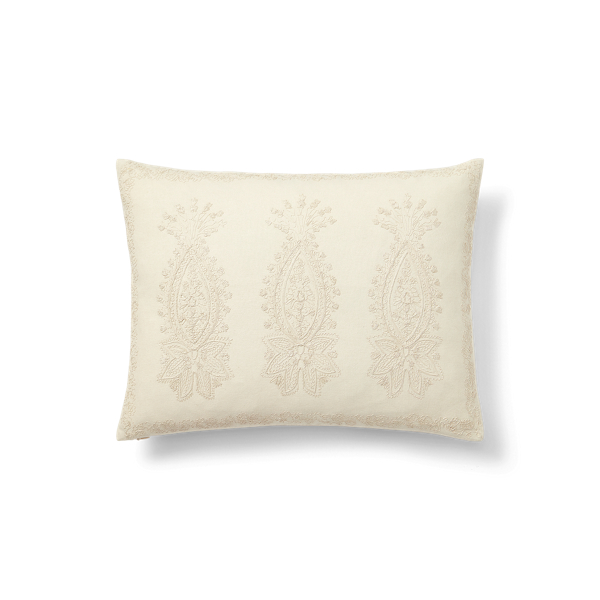 Shop Ralph Lauren Riley Embroidery Throw Pillow In Tan Multi
