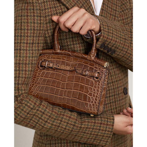 Ralph Lauren Alligator Mini Rl50 Handbag In Chocolate | ModeSens