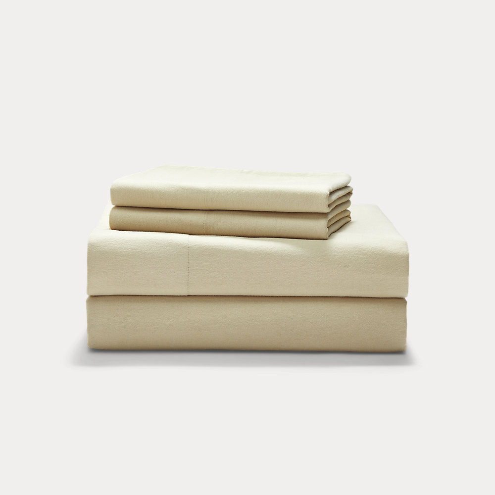 Ralph Lauren Solid Flannel Sheet Set In Tan