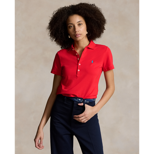 Ralph Lauren Slim Fit Stretch Polo Shirt In Petal Rose