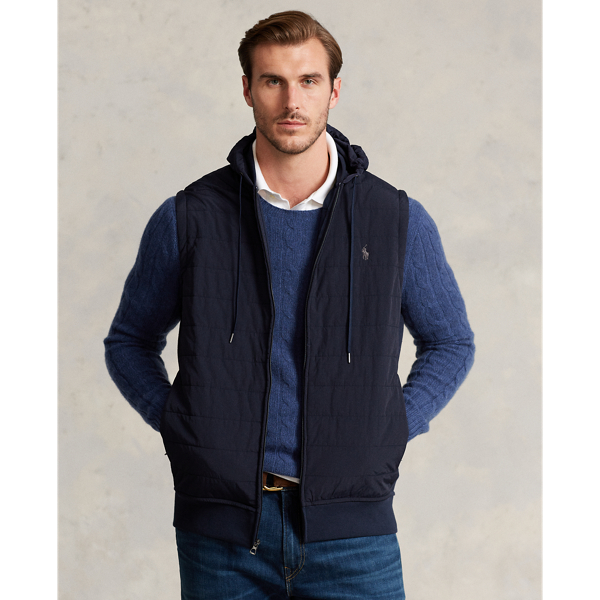 Polo Ralph Lauren Hybrid Hooded Vest In Aviator Navy | ModeSens