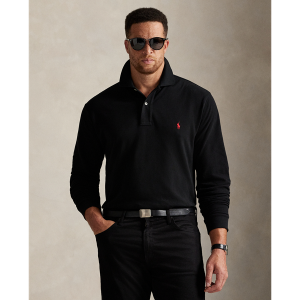 Polo Ralph Lauren Logo Embroidered Long-sleeved Polo Shirt In Polo Black
