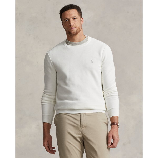 Polo Ralph Lauren Mesh-knit Cotton Sweater In Deckwash White