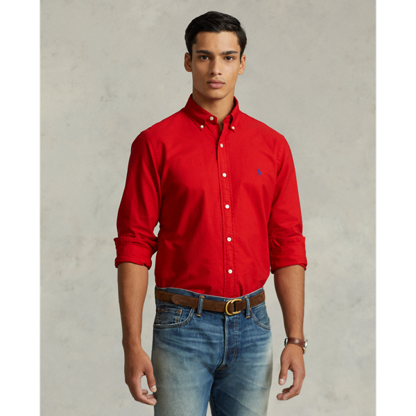 Polo Ralph Lauren Slim Fit Garment-dyed Oxford Shirt In Rl 2000 Red