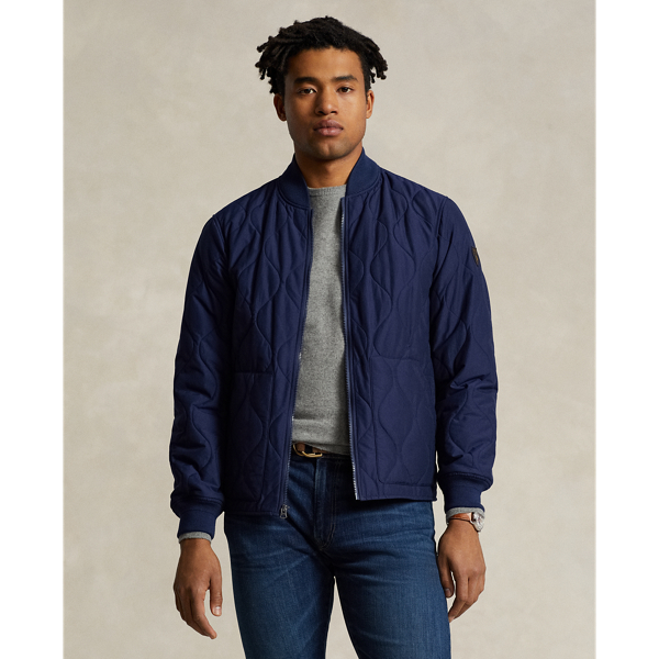 Ralph Lauren Quilted Bomber Jacket In Newport Navy