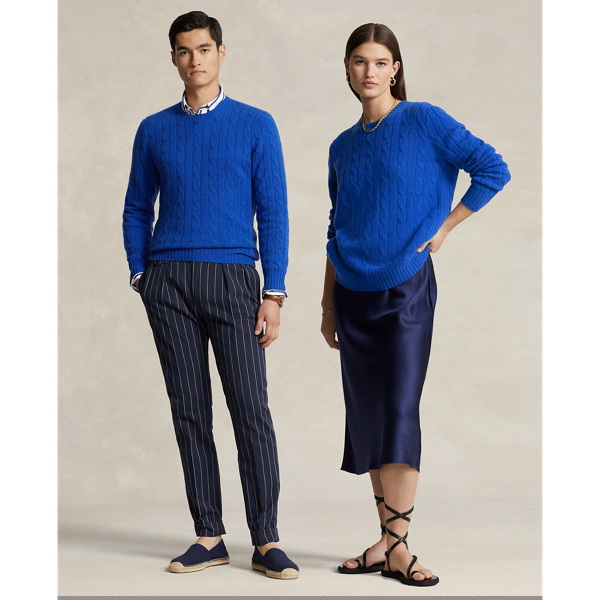 Polo Ralph Lauren The Iconic Cable-knit Cashmere Sweater In Deep Royal