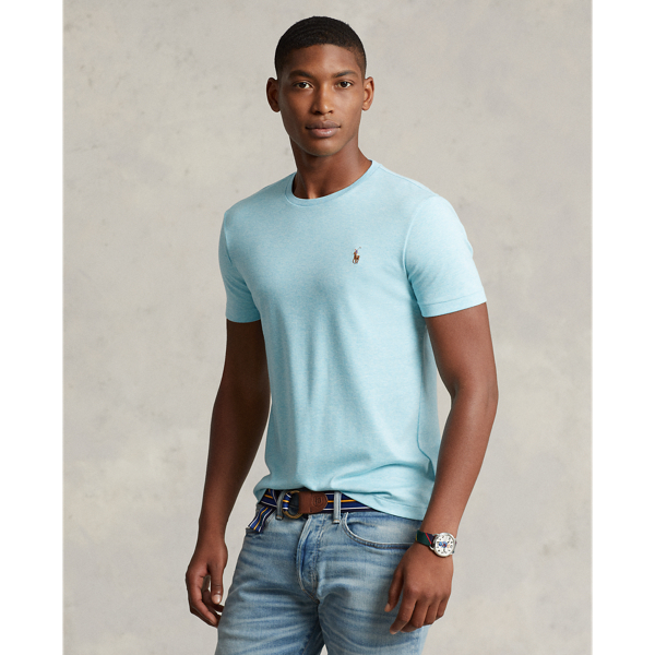 Ralph Lauren Classic Fit Soft Cotton Crewneck T-shirt In Watch Hill Blue Heather