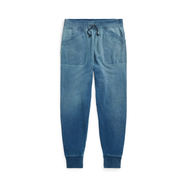 Double Rl Indigo French Terry Sweatpant In Indigo